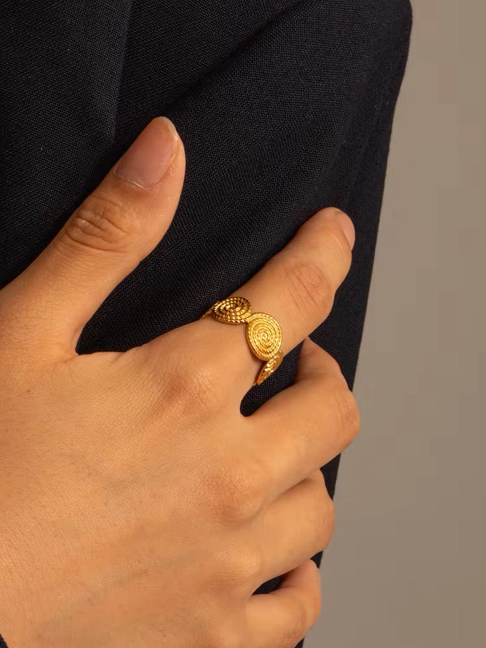 18K Gold Plated Adjustable Spiral Ring